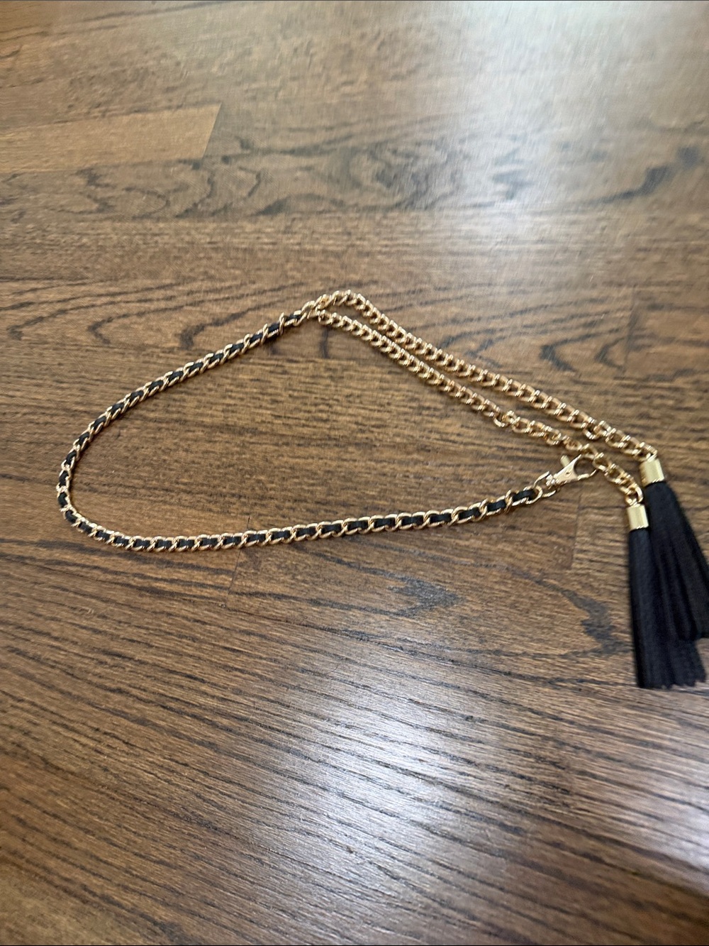 Gold and Black Chain Tassel belt